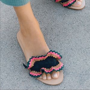 NWOT Loeffler Randall rick rack slides